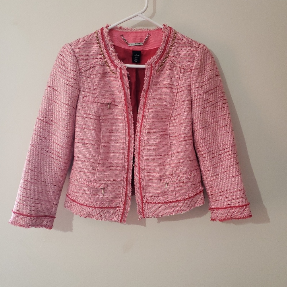 WHBM Pink Tweed Blazer